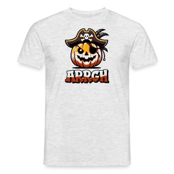 Halloween Piraten Spruch Outfit Kostüm Arrgh - Männer T-Shirt - Grau meliert - Vorne - AI Model Male 178 dark (178cm)