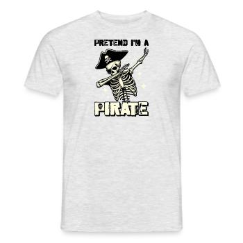 Halloween Piraten Spruch Outfit Kostüm Arrgh - Männer T-Shirt - Grau meliert - Vorne - AI Model Male 178 dark (178cm)