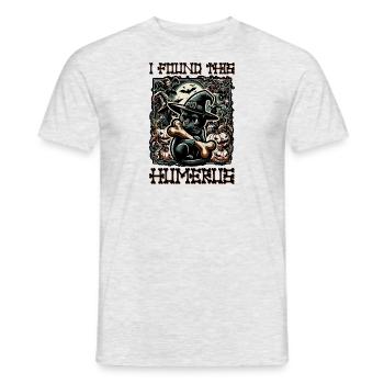 Halloween Cat Witch Humor Saying Funny - Men's T-Shirt - heather grey - Front - AI Model Male 178 dark (178cm)