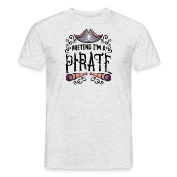 Halloween Pirate Dire Tenue Costume Drôle - T-shirt homme - gris chiné - Devant - AI Model Male 178 dark (178cm)