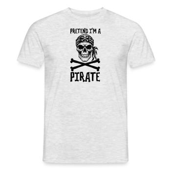 Halloween Pirate Dire Tenue Costume Drôle - T-shirt homme - gris chiné - Devant - AI Model Male 178 dark (178cm)