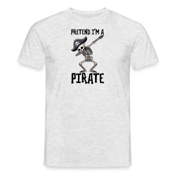 Halloween Pirate Dire Tenue Costume Drôle - T-shirt homme - gris chiné - Devant - AI Model Male 178 dark (178cm)