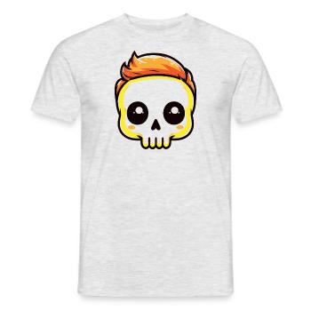 Halloween Geist Schädel - Männer T-Shirt - Grau meliert - Vorne - AI Model Male 178 dark (178cm)