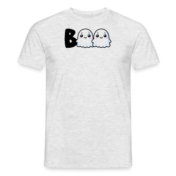 Halloween Geist - Männer T-Shirt - Grau meliert - Vorne - AI Model Male 178 dark (178cm)