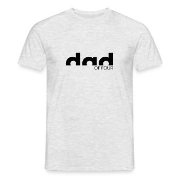 Papa von Vier - Papa Vater Geschenk Vatertag - Männer T-Shirt - Grau meliert - Vorne - AI Model Male 178 dark (178cm)