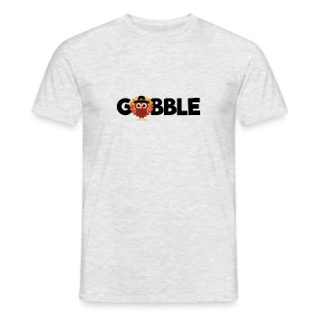 Gobble Truthahn Kinder Erntedankfest Thanksgiving - Männer T-Shirt - Grau meliert - Vorne - AI Model Male 178 dark (178cm)