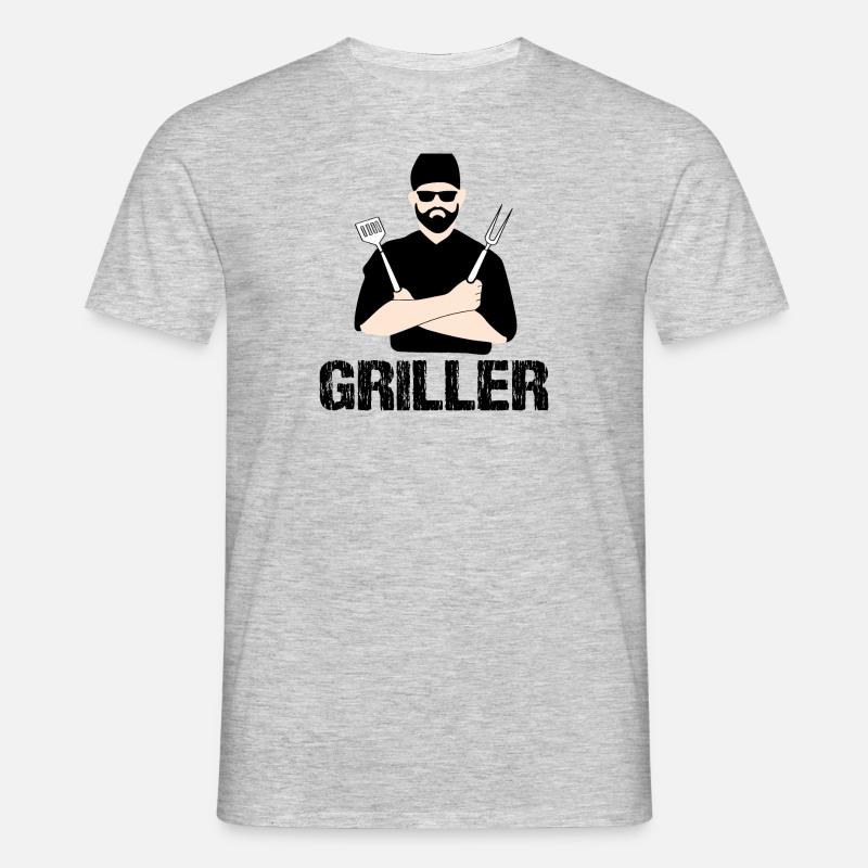 BBQ - Männer T-Shirt - Grau meliert