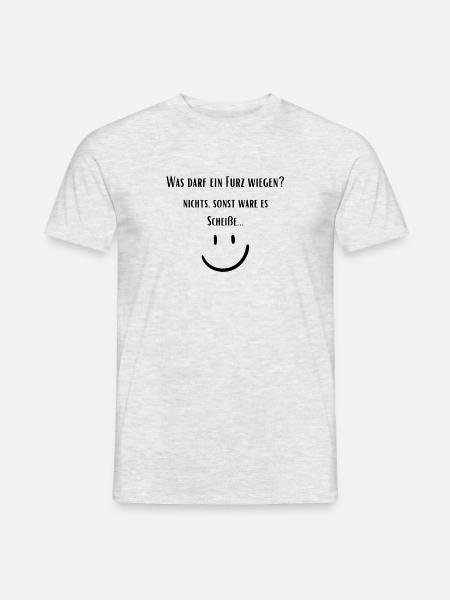 Was darf ein Furz wiegen - Männer T-Shirt - Grau meliert