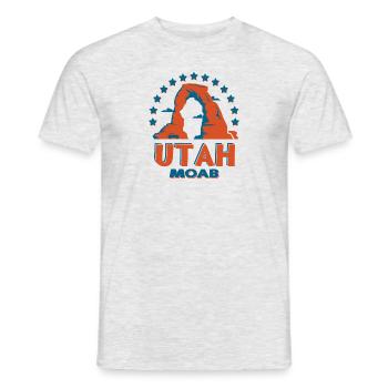 Utah MOAB - Männer T-Shirt - Grau meliert - Vorne - AI Model Male 178 dark (178cm)