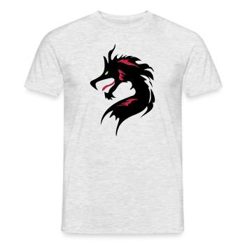 ❤️👄🐉Cool Dragon Head-I Love Dragon- 龍 - T-shirt homme - gris chiné - Devant - AI Model Male 178 dark (178cm)