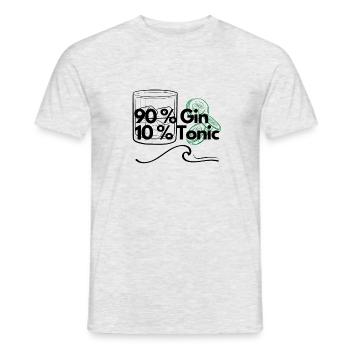 90%Gin - Männer T-Shirt - Grau meliert - Vorne - AI Model Male 178 dark (178cm)