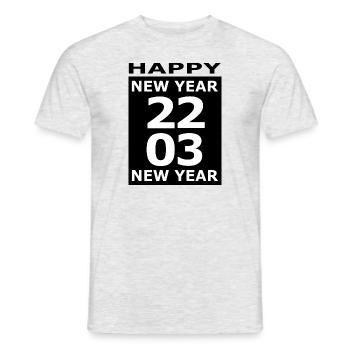 Frohes Neues Jahr 2023 (S&W) - Männer T-Shirt - Grau meliert - Vorne - AI Model Male 178 dark (178cm)