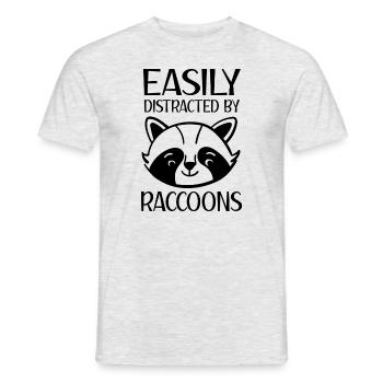 Distracted by Raccoon Funny Quote Cute Raccoon - Men's T-Shirt - heather grey - Front - AI Model Male 178 dark (178cm)