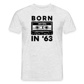 1963 Vintage Birthday Gift Idea Mixtape - T-shirt homme - gris chiné - Devant - AI Model Male 178 dark (178cm)