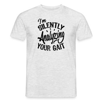 Silently Analyzing Your Gait - Men's T-Shirt - heather grey - Front - AI Model Male 178 dark (178cm)