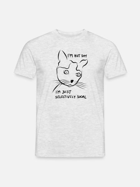 shy kitten - Men's T-Shirt - heather grey
