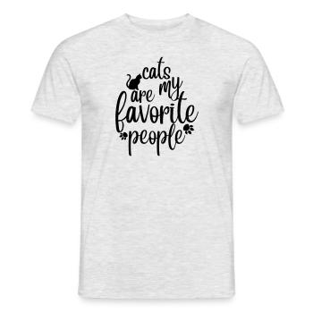 les chats sont mes personnes préférées - T-shirt homme - gris chiné - Devant - AI Model Male 178 dark (178cm)