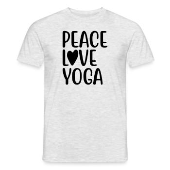 Peace Love Yoga - Men's T-Shirt - heather grey - Front - AI Model Male 178 dark (178cm)