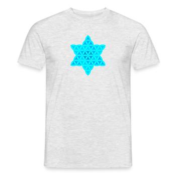 Sacred Star - Star of Life 02/Inv/Blue, - Men's T-Shirt - heather grey - Front - AI Model Male 178 dark (178cm)