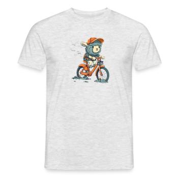 Moutons à vélo - T-shirt homme - gris chiné - Devant - AI Model Male 178 dark (178cm)