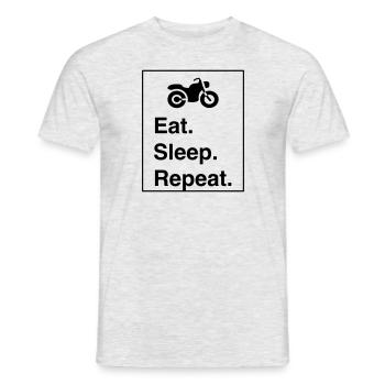 Design cool « Ride Sleep Repeat » pour lui et elle - T-shirt homme - gris chiné - Devant - AI Model Male 178 dark (178cm)