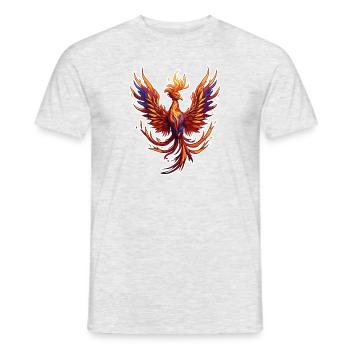 Phoenix / Bird / Animal / Mythical Creature / Fire - Men's T-Shirt - heather grey - Front - AI Model Male 178 dark (178cm)