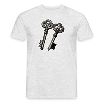 Schlüssel / Schloss / verschlossen / Sicherheit - Männer T-Shirt - Grau meliert - Vorne - AI Model Male 178 dark (178cm)