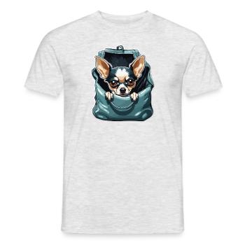 Chihuahua / small dog / animal / tiny / breed - Men's T-Shirt - heather grey - Front - AI Model Male 178 dark (178cm)