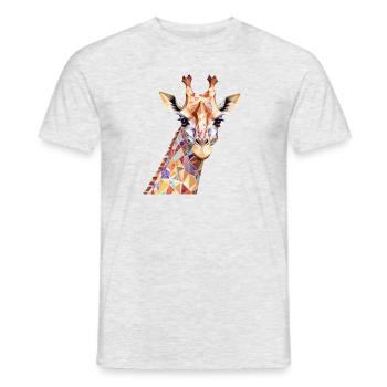 Girafe Ludique Adorable Amusant Animal Coloré - T-shirt homme - gris chiné - Devant - AI Model Male 178 dark (178cm)