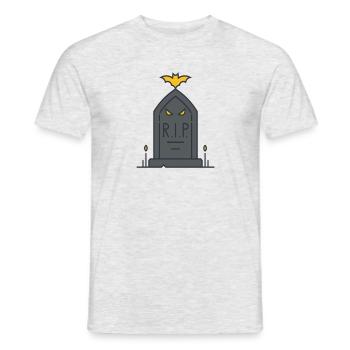 Gravestone RIP Halloween bat gift idea - Men's T-Shirt - heather grey - Front - AI Model Male 178 dark (178cm)
