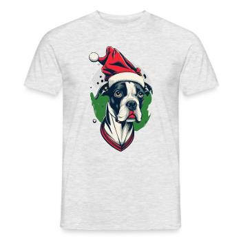 Weihnachts - Dogge - Männer T-Shirt - Grau meliert - Vorne - AI Model Male 178 dark (178cm)