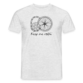 60 - Keep on rollin' - Men's T-Shirt - heather grey - Front - AI Model Male 178 dark (178cm)
