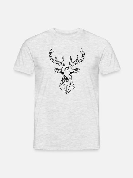 Deer Low Poly Deer Low Polygon Deer Head - Men's T-Shirt - heather grey
