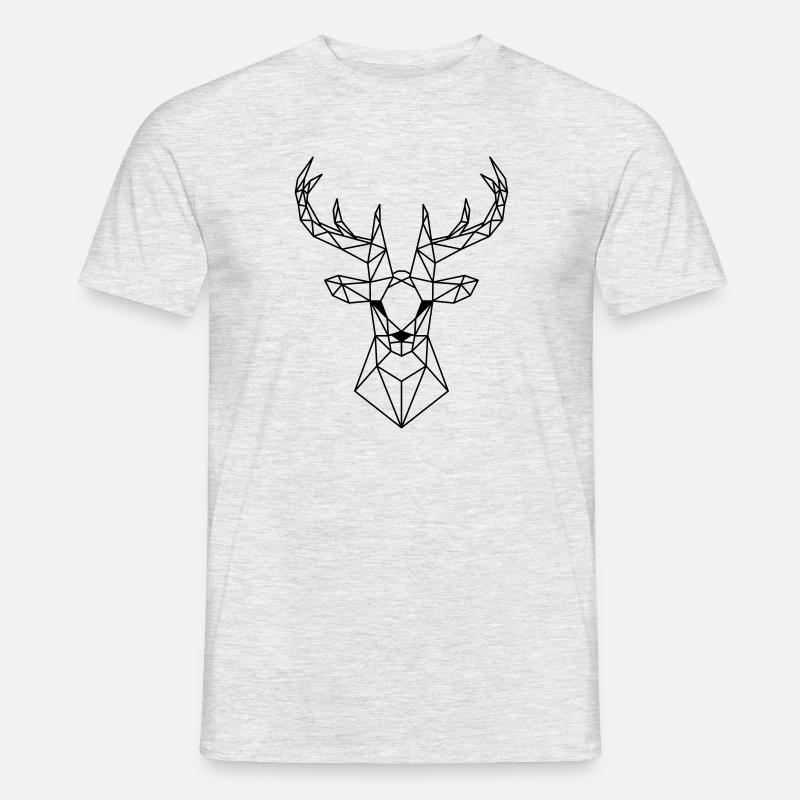 Deer Low Poly Deer Low Polygon Deer Head - Men’s T-shirt - heather grey