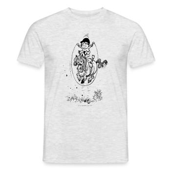 Thelwell - Pony springing skipping rope - T-shirt homme - gris chiné - Devant - AI Model Male 178 dark (178cm)