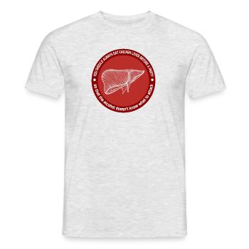 Foie de poulet avant une fête avec de l’alcool - T-shirt homme - gris chiné - Devant - AI Model Male 178 dark (178cm)