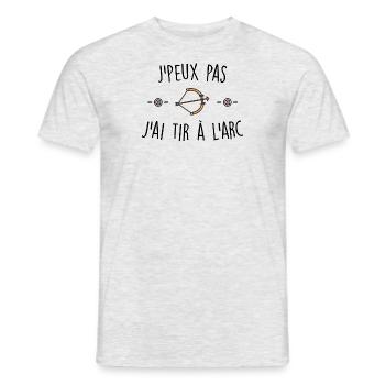 J'peux pas j'ai tir à l'arc - T-shirt homme - gris chiné - Devant - AI Model Male 178 dark (178cm)