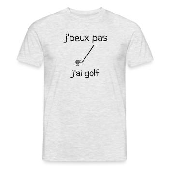 jai golf - T-shirt homme - gris chiné - Devant - AI Model Male 178 dark (178cm)
