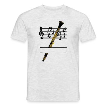 Tonalités de musique de laiton de clarinette - T-shirt homme - gris chiné - Devant - AI Model Male 178 dark (178cm)