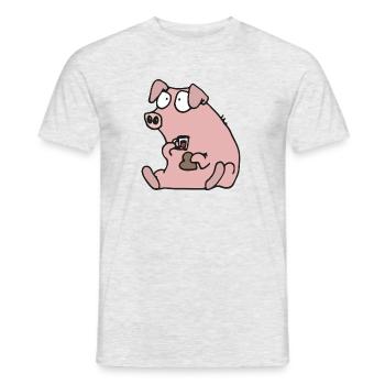 Julgris äter pepparkaka - Men's T-Shirt - heather grey - Front - AI Model Male 178 dark (178cm)