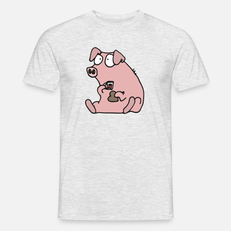 Julgris äter pepparkaka - Männer T-Shirt - Grau meliert