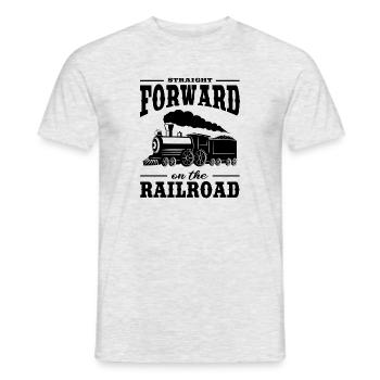 Western railroad - Men's T-Shirt - heather grey - Front - AI Model Male 178 dark (178cm)