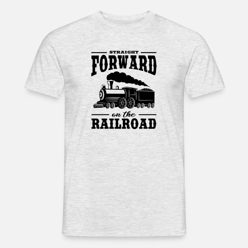 Western Eisenbahn - Männer T-Shirt - Grau meliert