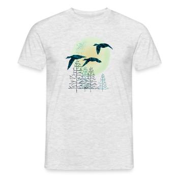 Oiseaux migrateurs - T-shirt homme - gris chiné - Devant - AI Model Male 178 dark (178cm)