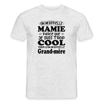 Mamie Cool Cadeau Anniversaire Fête Des Mères - T-shirt homme - gris chiné - Devant - AI Model Male 178 dark (178cm)
