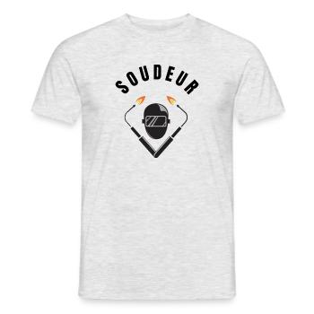 Collection Soudeur - Profession - T-shirt homme - gris chiné - Devant - AI Model Male 178 dark (178cm)