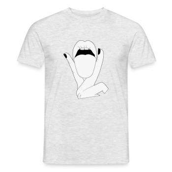 Lécher le doigt sexy t-shirt drôle - T-shirt homme - gris chiné - Devant - AI Model Male 178 dark (178cm)