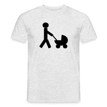 père et poussette - T-shirt homme - gris chiné - Devant - AI Model Male 178 dark (178cm)