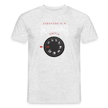 Everyone is a photographer until ... - Men's T-Shirt - heather grey - Front - AI Model Male 178 dark (178cm)