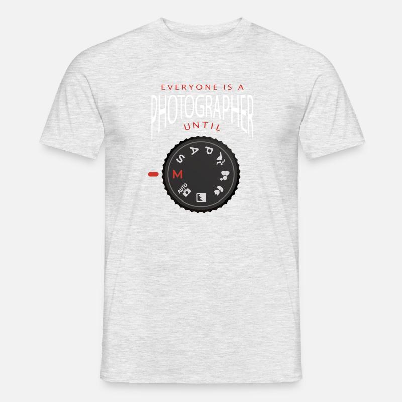 Everyone is a photographer until ... - Männer T-Shirt - Grau meliert
